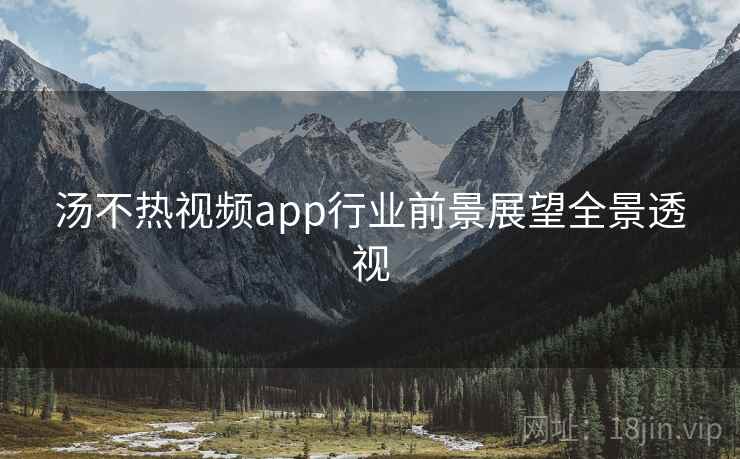 汤不热视频app行业前景展望全景透视